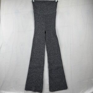Aerie Women's Heather Gray Ribbed Knit Wide Leg‎ HighRise Pants SP